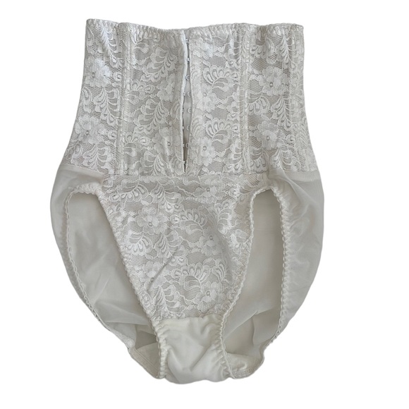 NWOT Vintage Subtract White Lace Hook Eye Closure Corset Panty - Picture 1 of 7